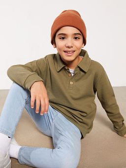 Polo Yaka Basic Uzun Kollu Erkek ?ocuk Ti??rt