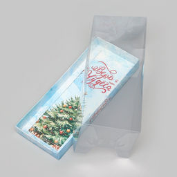 Цена за 3 шт. Коробка с прозрачной крышкой под рулет новогодняя «Верь в Чудеса», 30×12×12