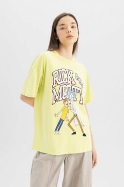 Футболка оверсайз с круглым вырезом и короткими рукавами Cool Rick and Morty - Defacto фото 4