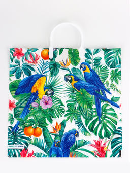 Цена за 5 шт. Пакет Попугай, полиэтиленовый, пластиковая ручка, 37?35 см, 90 мкм