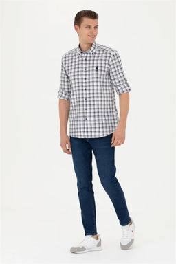 Мужская темно-синяя рубашка с длинным рукавом - U.s. polo assn фото 4