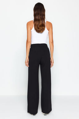 Siyah Premium Yumusak Kumasl? Cepli Wideleg/Rahat Kesim Orme Esofman Alt? Pantolon TWOAW24EA00012 - Trendyolmilla фото 5