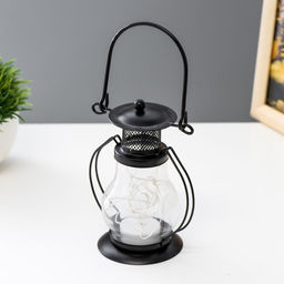 Фигурка светящаяся RISALUX «Лампа», LED-ночник, 1×CR2032, чёрный, 10×7×13 см