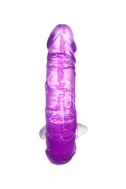 Фаллоимитатор двусторонний с вибропулей TOYFA Double Dildo with Vibro Bullet, TPR, фиолетовый, 35 см фото 3