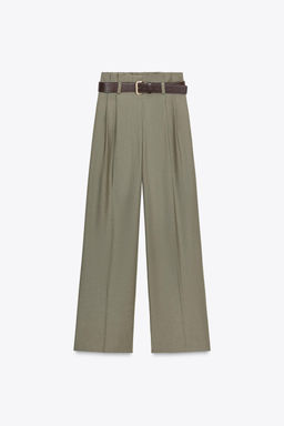 PAPER BAG TROUSERS WITH BELT - Zara фото 6