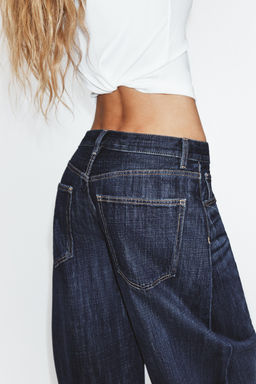 JEANS TRF BARREL FOLDED TIRO MEDIO / ?ndigo oscuro - Zara фото 7