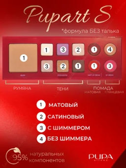 PUPA Палетка для макияжа PUPART S тон 003 Коричневый и фиолетовый  фото 2