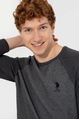 U. S. Polo Assn Мужской свитер антрацитового меланжа - U.s. polo assn фото 2