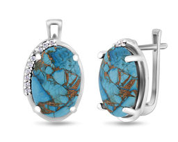 Серьги, бирюза пресс., Жасмин