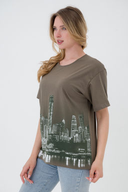 Футболка из кулирки унисекс Город хаки - Амадэль фото 11