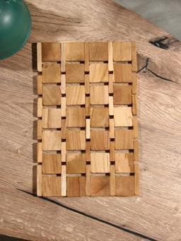 Коврик из тикового дерева, 30×20×0.7 см