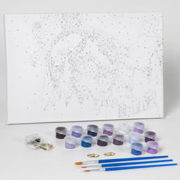 Картина по номерам с подрамником и гирляндой «Космос», 20 х 30 см