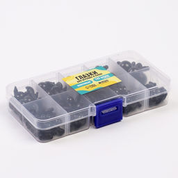 Набор винтовых глазок для кукол и игрушек с заглушками, цвет черный, 142 шт.