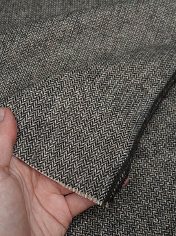 Шерсть пальтово-костюмная Твид Мелкая елочка цв.черный/бежевый, ш.1.5м, шерсть-40%, п/э-60% - Купава фото 10