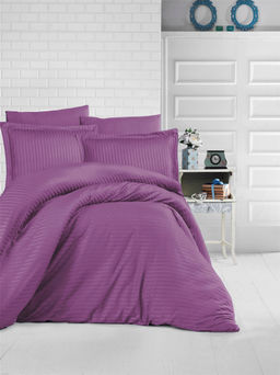 КПБ Clasy Satin Gizgili (DUZ RENK MOR) евро