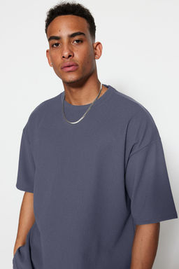 TRENDYOL MAN Kahverengi Premium Oversize Bisiklet Yaka K?sa Kol Dokulu K?r?smaz Ottoman T-Shirt TMNSS23TS00081 - Trendyolmilla фото 48