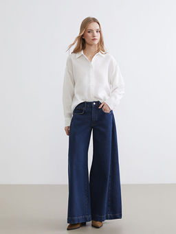 Wideleg Kad?n Jean Pantolon