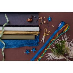 Цена за 4 шт. Лента атласная, 20 мм, 23±1 м, синяя №40