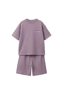 CONJUNTO CAMISETA Y BERMUDA INTERLOCK / Malva