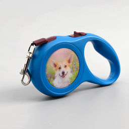 Рулетка с принтом Милашка, 5 м, вес животного до 15 кг, синяя - Пижон фото 2