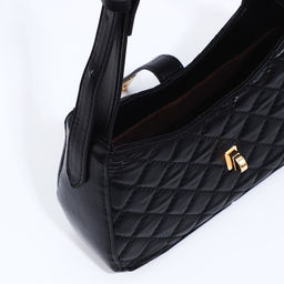 Сумка женская багет на молнии, 22×7×12 см, чёрная