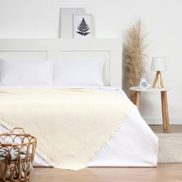 Плед с бахромой «Этель» Love, 130×180 см, жаккард