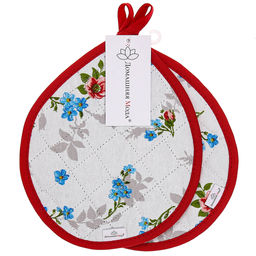 Розовый ноктюрн Кухонный комплект: прихватка 20х25см Капелька - 2шт, хлопок Премиум 191г/м2 - хлопок 100%, наполнитель - ватин 280гр/м2, Домашняя мода (Россия)