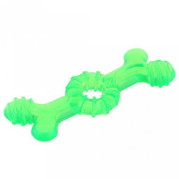 Игрушка для собаки Косточка бублик 17,5х6х1,5см, полипропилен, фактурная, прозрачные цвета микс (красный, синий, зеленый), Пэт тойс (Pet toys) (Китай)  фото 2