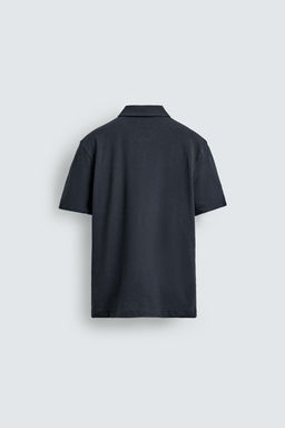 POLO REGULAR FIT ALGOD?N - LINO / Marino oscuro - Zara фото 7