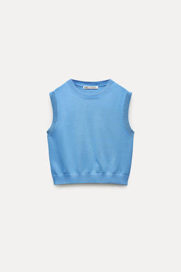 SLEEVELESS PLAIN KNIT TOP - Zara фото 3