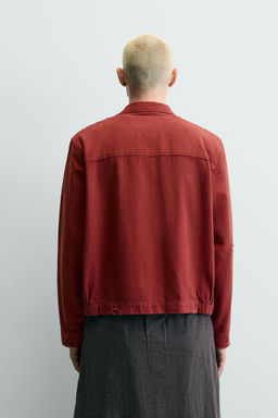 CAZADORA CROPPED FIT EFECTO ROTOS / BURGANDY MARS - Zara фото 3