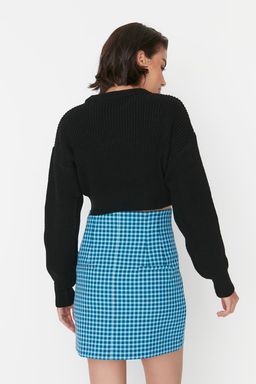 Siyah Super Crop Basic Triko Kazak TWOAW23KZ01620 - Trendyolmilla фото 5