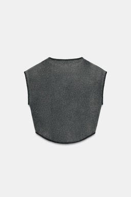 KNIT WAISTCOAT WITH CONTRAST TOPSTITCHING - Zara фото 6