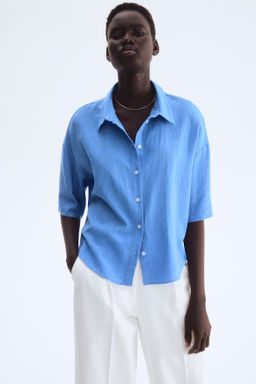 Camisa en mezcla de lino - H&m фото 3