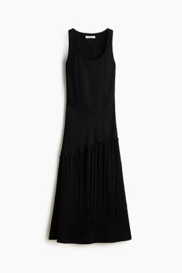 Vestido en mezcla de lino con pa?uelo
