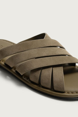 SANDALIA PIEL TIRAS / Gris Topo - Zara фото 3