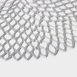 Набор салфеток сервировочных на стол Доляна Лея, d=38 см, 4 шт, цвет серебряный  фото 16