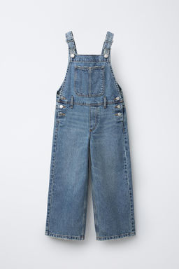 WIDE-LEG DENIM DUNGAREES