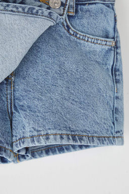 Koyu Mavi K?z Cocuk Pamuklu Asimetrik Denim Sort Etek TKDSS25ET00006 - Trendyolmilla фото 3