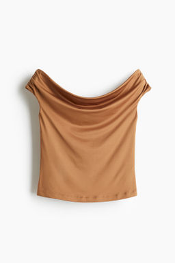 Top off-the-shoulder drapeado