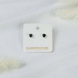 Серьги-пусеты с камнем Гиперстен