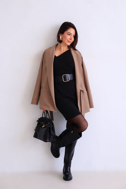 Платье чёрное с асимметричным вырезом - Martichelli фото 19