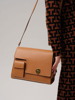 Кожаная сумка Deboro 31104 коричневый лист