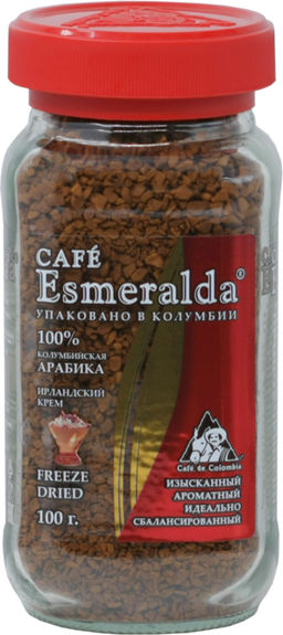Cafe Esmeralda. Ирландский крем 100 гр. стекл.банка КОЛУМБИЯ