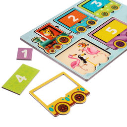 Пазл деревянный с чипом «Весёлый паровозик»