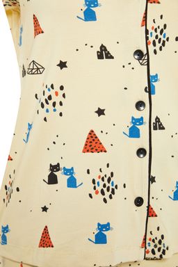 Trendyolmilla Cok Renkli %100 Pamuklu Desenli Orme Pijama Tak?m? THMAW21PT0084