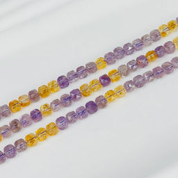 Бусины для украшений из лавандового Аметиста и Цитрина (50 бусин) 37 см