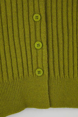 Wardrobe Essentials Yag Yesili Genis Kal?p Fitilli Yumusak Dokulu Triko H?rka | TWOAW26HI00091