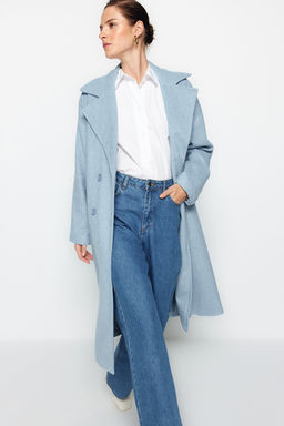 Mavi Oversize Genis Kesim Uzun Yunlu Kase Kaban TWOAW21KB0038