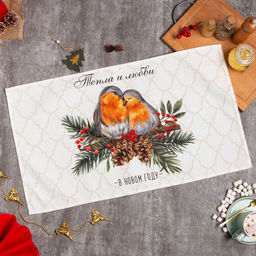 Полотенце Этель Winter robin 40x73 см, 100%хл, саржа 190 г/м2